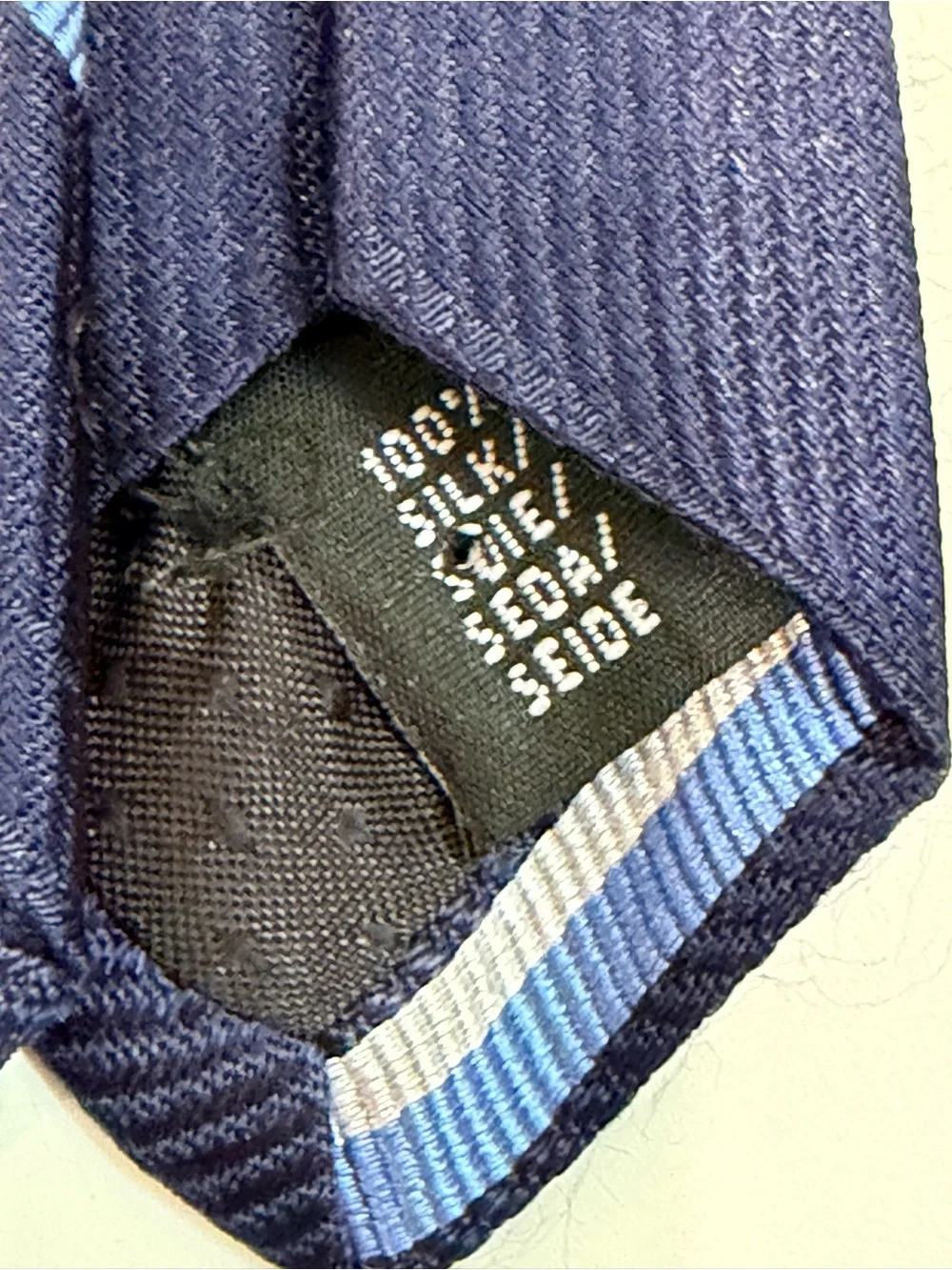 Tom James Navy Blue Stripe Silk Tie Designer Necktie Classic Business Luxury Men